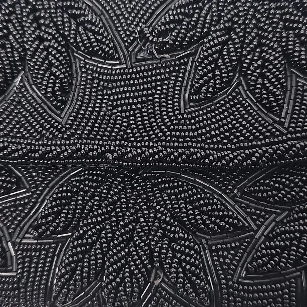 Elegant Handmade Beaded Black Clutch Purse‎ Cocktail Evening Feminine Glam
